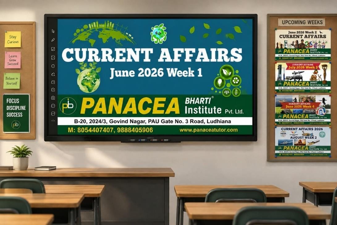 A Panacea current affairs class with the week&rsquo;s topic on screen and upcoming weeks listed alongside